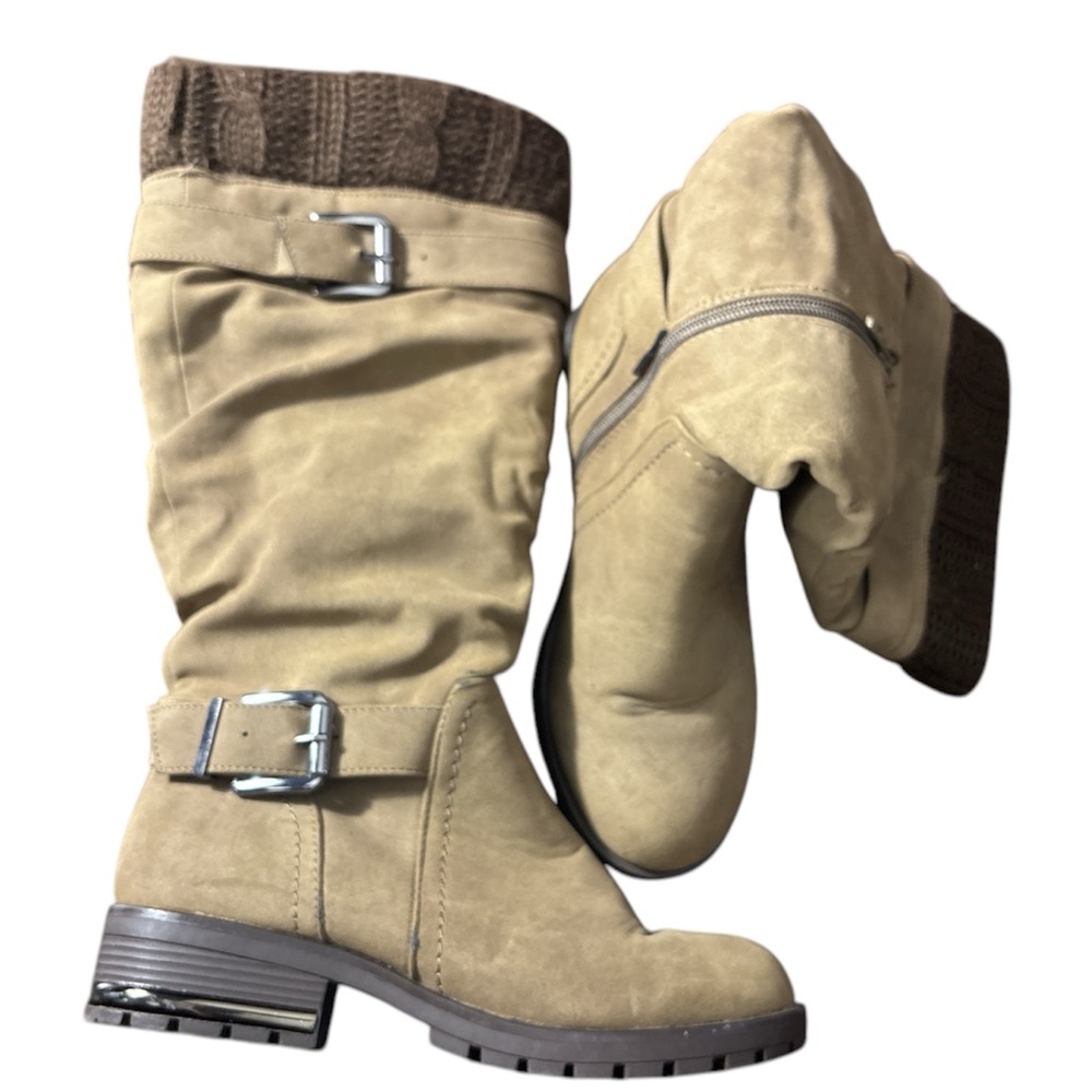 Call It Spring Tall Boots | Tan & Brown | size 6